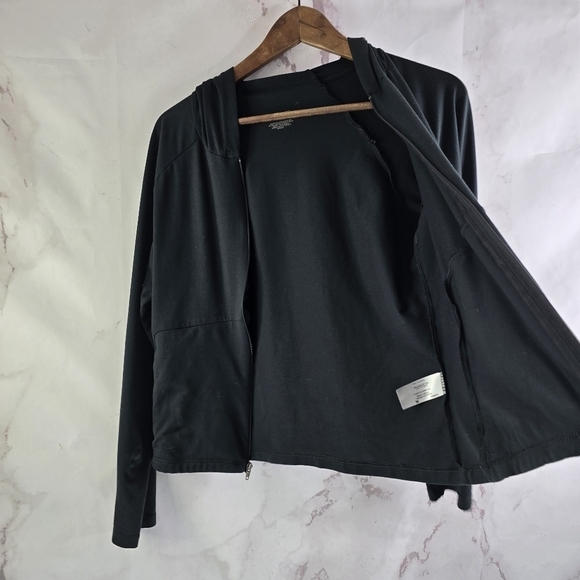 Patagonia Top Womens Medium Black Full Zip Shirt Lightweight Jacket Hood Rhythm - Picture 9 of 11